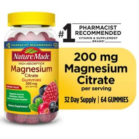 Nature Made High Absorption Magnesium Citrate 200 mg Gummies; 64 Count