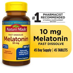 Nature Made Fast Dissolve Melatonin 10mg Tablets; Dietary Supplement; 45 Count