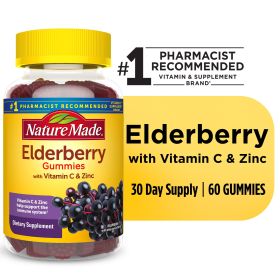 Nature Made Elderberry with Vitamin C and Zinc Gummies; Dietary Supplement; 60 Count