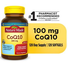 Nature Made CoQ10 100 mg Softgels; Heart Health Support; 120 Count