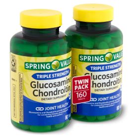 Spring Valley Triple Strength Glucosamine Chondroitin Supplement Twin Pack; 80 Count