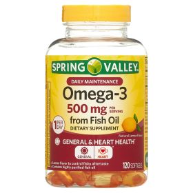 Spring Valley Omega-3 Fish Oil Dietary Supplement; 500 mg; 120 Count