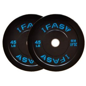 Olympic Bumper Weight Plates, Rubber Plate with 2-Inch Steel Insert Rubberized Weightlifting Barbell Plates 45LB, Pairs or Sets