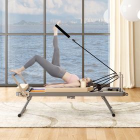 Pilates core bed, foldable home high quality, yoga studio with the same commercial fitness equipment, beige