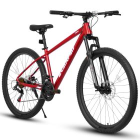 A27312 Mountain Bike 27.5 Inch Black Wheels, Aluminium Frame 21-Speed Mens Womens Trail Commuter City Mountain Bike