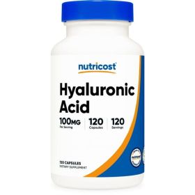 Nutricost Hyaluronic Acid Capsules 100mg Per Serving (120 Veggie Capsules), Supplement