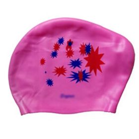 Pink Large Long Hair Swim Cap Ear Protection Adult Swim Cap Silicone Swim Caps for Women Swimming