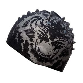 Black Tiger Print Swimming Cap Cool Bathing Cap Silicone Swim Cap Swimming Hat