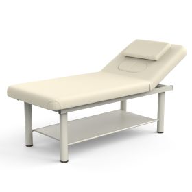 80 Inches Wide - Quality Leather Beauty Spa Furniture Massage Table Bed Iron on Round Legs Facial Bed Beauty Bed - Gray