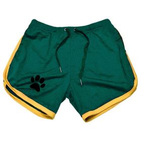 Men Gym Fitness Shorts Bodybuilding sports Jogging shorts Male 2022 Summer Cool Breathable Mesh casual men Shorts Sweatpants (Color: Green yellow, size: L)