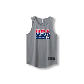 Loose Men Running Vest 2022 Outdoor street basketball Gym Sleeveless Letter Print Shirt Quick Dry Fitness Bodybuilding Tank Tops (Color: 870 vest5, size: M)