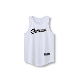 Loose Men Running Vest 2022 Outdoor street basketball Gym Sleeveless Letter Print Shirt Quick Dry Fitness Bodybuilding Tank Tops (Color: 870 vest9, size: XL)