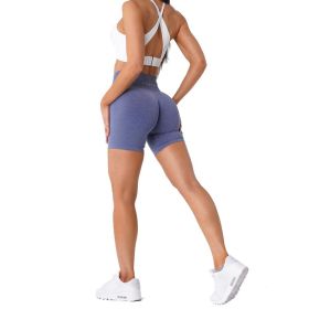 Nvgtn Seamless Pro Shorts Spandex Shorts Woman Fitness Elastic Breathable Hip-lifting Leisure Sports Running (Color: Sky Blue, size: L)