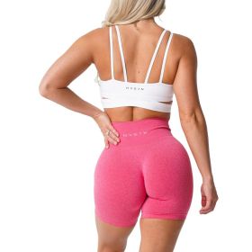 Nvgtn Seamless Pro Shorts Spandex Shorts Woman Fitness Elastic Breathable Hip-lifting Leisure Sports Running (Color: Hot Pink, size: S)