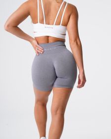 Nvgtn Seamless Pro Shorts Spandex Shorts Woman Fitness Elastic Breathable Hip-lifting Leisure Sports Running (Color: Light Gray, size: XS)