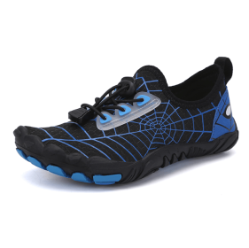 New children's fitness sports shoes outdoor beach swimming shoes upstream stream shoes (Color: Black/Blue, size: 30)