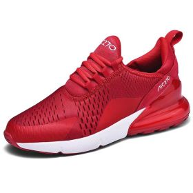 Mens Air Sports Running Shoes Breathable Sneakers Universal All Year Women Shoes Max 270 (Color: Red, size: 38)