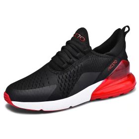 Mens Air Sports Running Shoes Breathable Sneakers Universal All Year Women Shoes Max 270 (Color: BlackRed, size: 36)