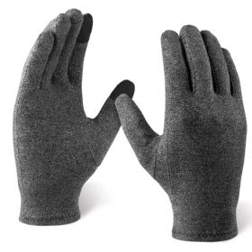 Sports Fitness Training Protective Gloves Winter Hemp Grey Warm Gloves (size: L)