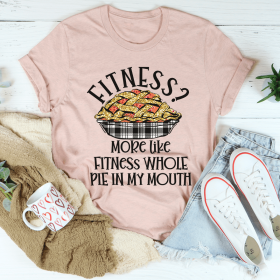 Fitness Pie In My Mouth T-Shirt (Color: Heather Prism Peach, size: M)