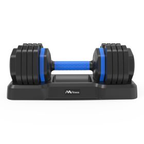 Adjustable Dumbbell - 55lb Single Dumbbell with Anti-Slip Handle, Fast Adjust Weight by Turning Handle with Tray (Color: as Pic)