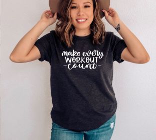 Make Every Workout Count T-shirt, Workout Tshirt, Self Motivation Shirt, Fitness Tee, Possible Vintage T-shirt, Inspirational Gift, Gym Tee (size: small)