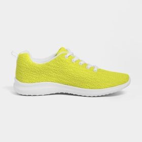 Men's Athletic Sneakers, Yellow Low Top Canvas Running Shoes - 01DO7O (Color: YELLOW, size: 5.5)