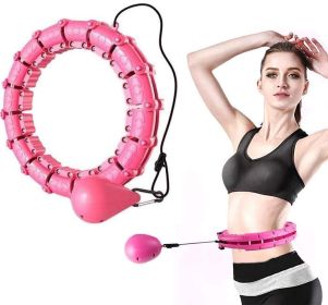 Custom Knots Weighted Hoola Fitness Hoop Smart Hula Thin Waist Weight Loss Knots Weighted Hoola Fitness Hoop Smart Hula Thin Waist Weight Loss (Color: Pink)