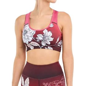 Women's Padded Sports Bra Fitness Workout Running Shirts Yoga Bra Athletic Tops (Colour: Cherry blossom powder, size: M)